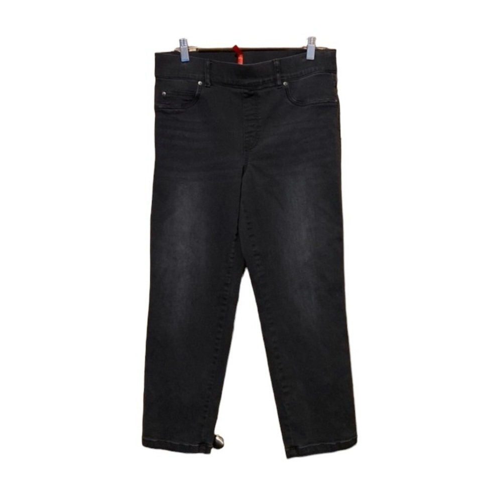 Spanx lightweight denim cropped jeans pants black size large